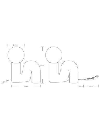 Luminária de mesa moderna QUINN, base de cerâmica, lâmpada não incluída. 1x G9 máx. 5W IP20 preta.