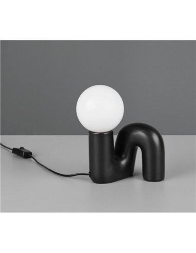 Luminária de mesa moderna QUINN, base de cerâmica, lâmpada não incluída. 1x G9 máx. 5W IP20 preta.