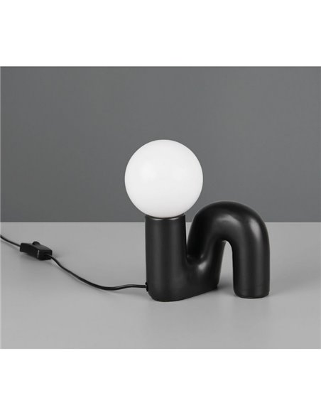 Luminária de mesa moderna QUINN, base de cerâmica, lâmpada não incluída. 1x G9 máx. 5W IP20 preta.