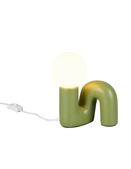 Lampe de table QUINN, base en céramique, ampoule non incluse. 1 x G9 max. 5 W IP20 Verte