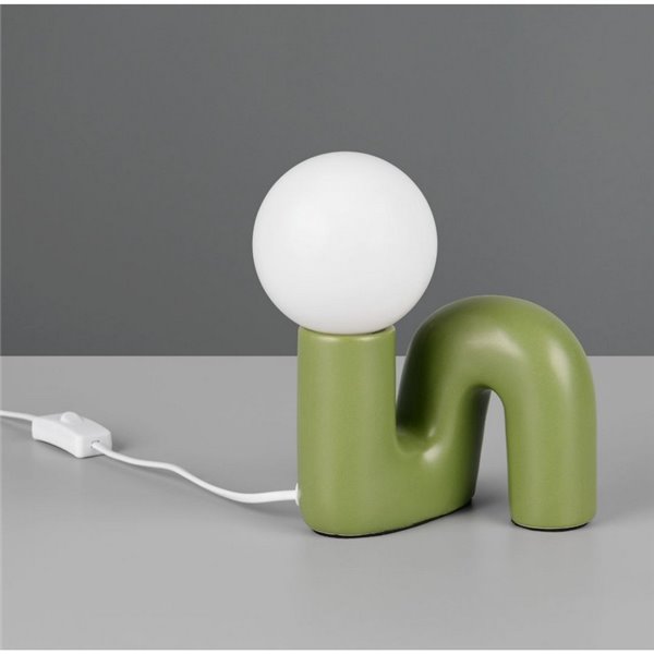 Abajur de mesa QUINN, base de cerâmica, lâmpada não incluída. 1x G9 máx. 5W IP20 Verde