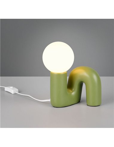 Lampe de table QUINN, base en céramique, ampoule non incluse. 1 x G9 max. 5 W IP20 Verte