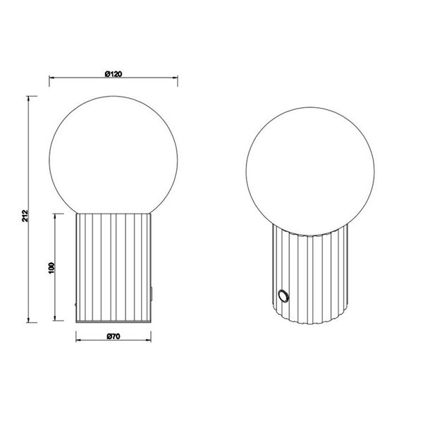 Lámpara de sobremesa TAURIS LED con batería y carga USB 2W 200Lm 2300+3000+4000K IP20 Blanco