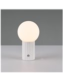 Lámpara de sobremesa TAURIS LED con batería y carga USB 2W 200Lm 2300+3000+4000K IP20 Blanco
