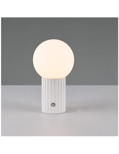 Luminária de mesa LED TAURIS com bateria e carregamento USB, 2W, 200 lúmens, 2300+3000+4000K, IP20, branca. 2