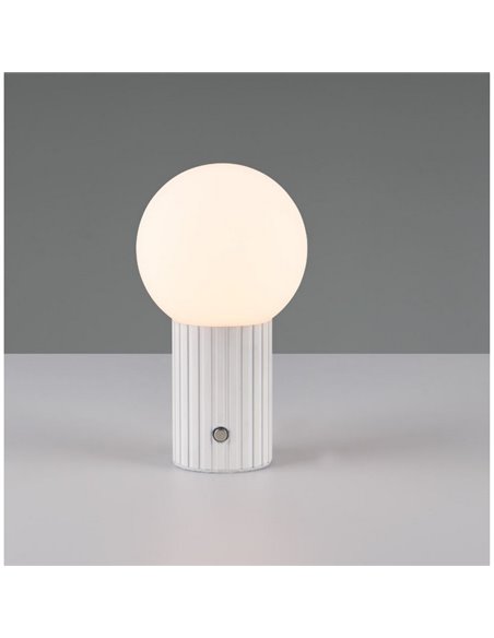 Lampe de table LED TAURIS avec batterie et chargement USB 2W 200lm 2300+3000+4000K IP20 Blanc