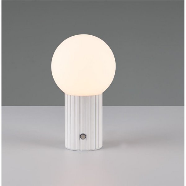 Luminária de mesa LED TAURIS com bateria e carregamento USB, 2W, 200 lúmens, 2300+3000+4000K, IP20, branca.