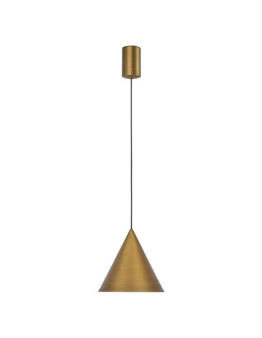 Lámpara de techo colgante LED cónico CONO 10W cuero Ø18cm 3000K luz focal y regulable TRIAC