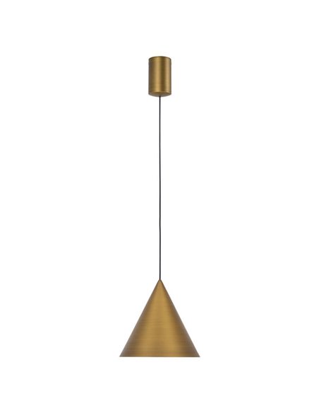 Lámpara de techo colgante LED cónico CONO 10W cuero Ø18cm 3000K luz focal y regulable TRIAC