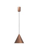 Lámpara de techo colgante LED cónico 10W CONO cobre Ø18cm, 3000K diseño moderno y regulable TRIAC