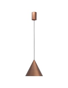 Lámpara de techo colgante LED cónico 10W CONO cobre Ø18cm, 3000K diseño moderno y regulable TRIAC
