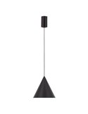 Suspension LED CONE noire Ø18cm 10W 3000K, design moderne, dimmable TRIAC