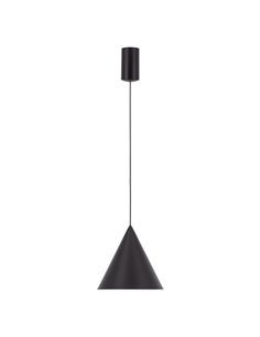 Suspension LED CONE noire Ø18cm 10W 3000K, design moderne, dimmable TRIAC
