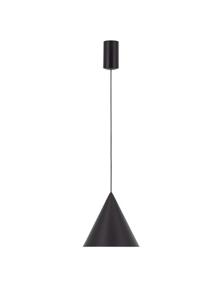 Lámpara de techo colgante LED CONO negro Ø18cm 10W 3000K, diseño moderno regulable TRIAC