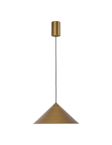 Lámpara colgante de techo LED CONO cuero Ø24cm 3000K, diseño moderno 10W regulable TRIAC