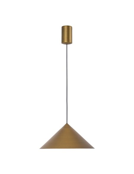 Suspension LED CONE en cuir Ø24cm 3000K, design moderne, 10W, dimmable, TRIAC