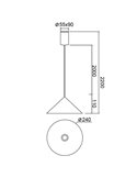 Lámpara de techo colgante LED CONO cobre Ø24cm, forma cónica 10W 3000K regulable TRIAC