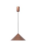 Lámpara de techo colgante LED CONO cobre Ø24cm, forma cónica 10W 3000K regulable TRIAC