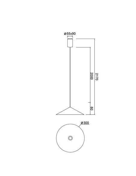 Lámpara colgante de techo LED CONO cuero Ø30cm 10W 3000K regulable TRIAC diseño moderno