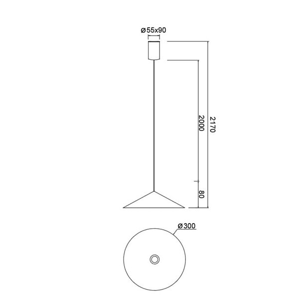 Luminária pendente de teto LED CONE em couro Ø30cm 10W 3000K dimerizável TRIAC design moderno