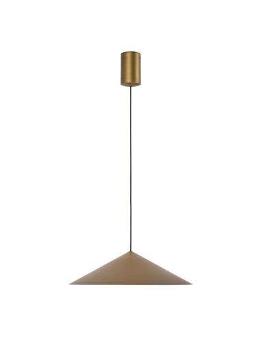 Lámpara colgante de techo LED CONO cuero Ø30cm 10W 3000K regulable TRIAC diseño moderno