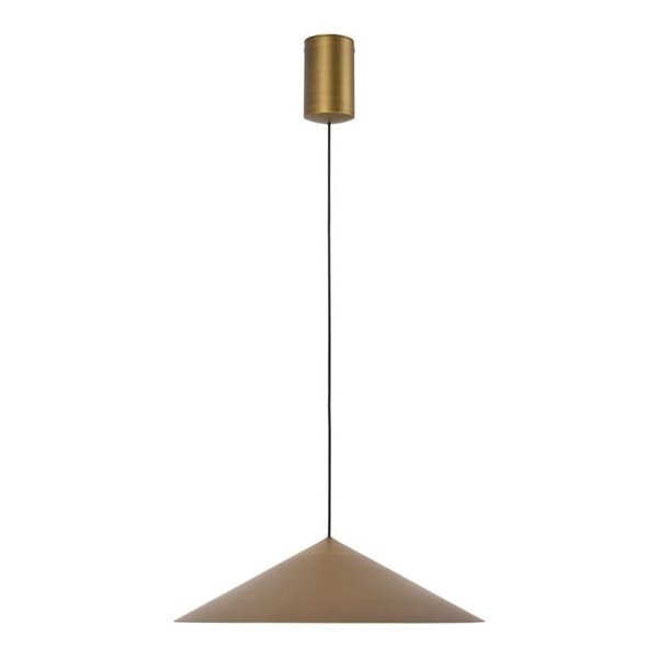 Luminária pendente de teto LED CONE em couro Ø30cm 10W 3000K dimerizável TRIAC design moderno