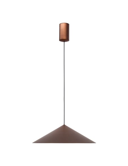 Suspension LED CONE cuivre Ø30cm 10W 3000K lumière chaude dimmable TRIAC