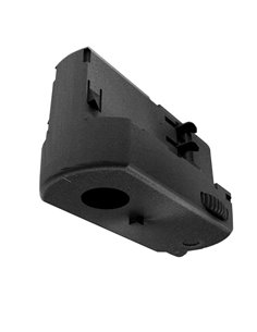 Adaptador preto para trilho T trifásico, conector para spots de LED, trilhos T.