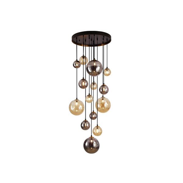 Lámpara de techo colgante 14 luces G9 DARK tulipas esféricas, hasta 500cm altura IP20