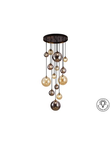 Lámpara de techo colgante DARK 14xG9 tulipas esféricas, hasta 300cm altura IP20