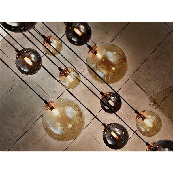 Lámpara de techo colgante DARK 14xG9 tulipas esféricas, hasta 300cm altura IP20
