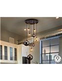 Lámpara colgante con esferas de cristal DARK 9xG9, hasta 200cm de altura IP20