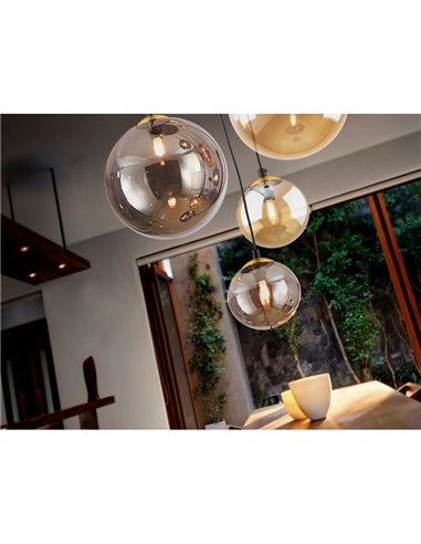 Lámpara de techo DARK 5xG9, hasta 200cm de altura, tulipas esféricas IP20