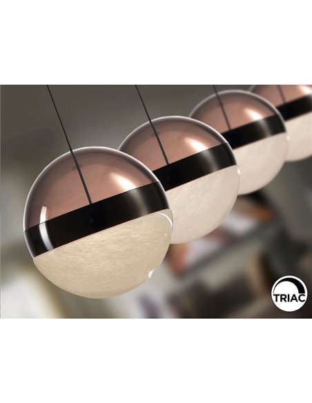 Luminária de teto ORBES LED, 4 lâmpadas dimerizáveis, cúpulas em cromo preto, 29W 3000K 1304Lm