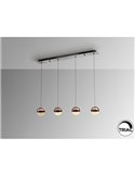 Lámpara de techo LED ORBES 4 luces dimmables, tulipas cromo negro, 29W 3000K 1304Lm