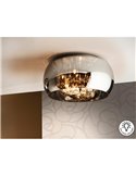 Plafón de techo decorativo LED ARGOS Ø40cm 5xG9 6W 3000K, cristal espejado y lágrimas IP20
