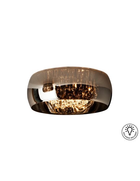 Plafón decorativo ARGOS Ø50 cm 6xG9 LED cristal espejado con lágrimas IP20