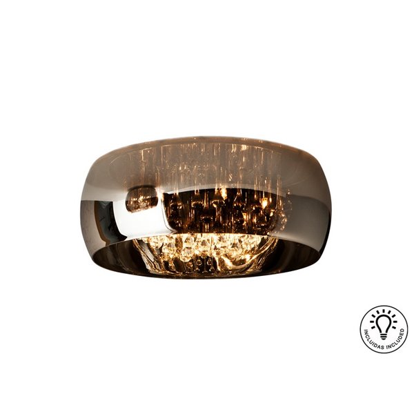 Plafón decorativo ARGOS Ø50 cm 6xG9 LED cristal espejado con lágrimas IP20