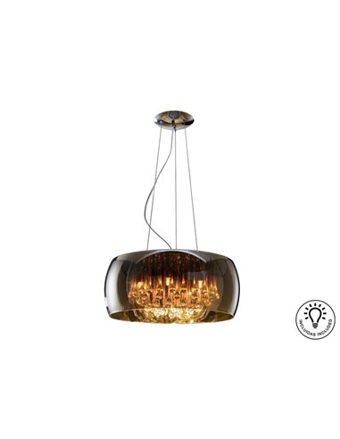 Lámpara colgante ARGOS Ø50 cm cristal espejado con lágrimas, 6xG9 6W LED