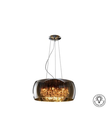 Lámpara colgante ARGOS Ø50 cm cristal espejado con lágrimas, 6xG9 6W LED