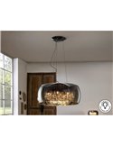 Suspension ARGOS Ø50 cm en verre miroir avec motif en forme de larme, 6 ampoules LED G9 6 W