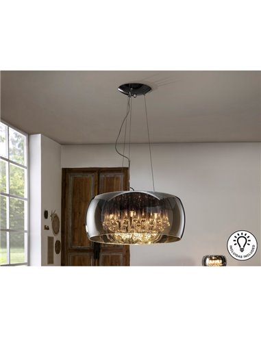 Lámpara colgante ARGOS Ø50 cm cristal espejado con lágrimas, 6xG9 6W LED