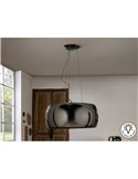 Luminária pendente ARGOS Ø50 cm em vidro espelhado com detalhes em forma de lágrima, 6 lâmpadas LED G9 de 6W