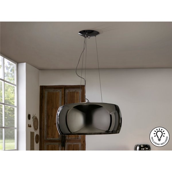 Suspension ARGOS Ø50 cm en verre miroir avec motif en forme de larme, 6 ampoules LED G9 6 W