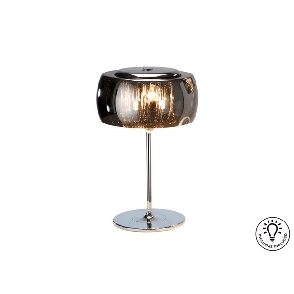 Lámpara de sobremesa ARGOS Ø28 cm cristal espejado con lágrimas, 3xG9 6W LED