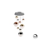 Plafonnier LED SPHERE, 9 LED, Ø 50 cm, dimmable, 54 W, 3000 K, 3780 lm, chromé