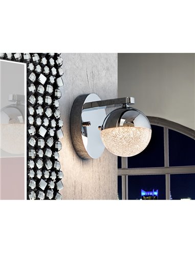 Applique murale décorative sphérique à LED Ø12 cm 4,8 W 336 lm 3000 K chromée