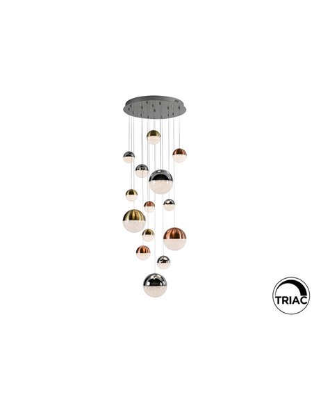 Lámpara LED SPHERE 14 luces Ø60cm 78.6W 5502lm 3000K, altura max. 300cm dimable con APP