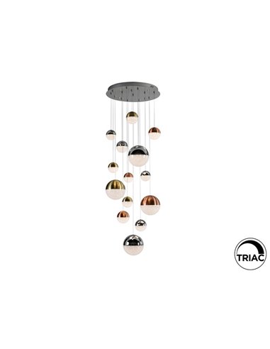 Lámpara LED SPHERE 14 luces Ø60cm 78.6W 5502lm 3000K, altura max. 300cm dimable con APP