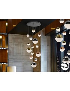Lámpara LED SPHERE 14 luces Ø60cm 78.6W 5502lm 3000K, altura max. 300cm dimable con APP 2